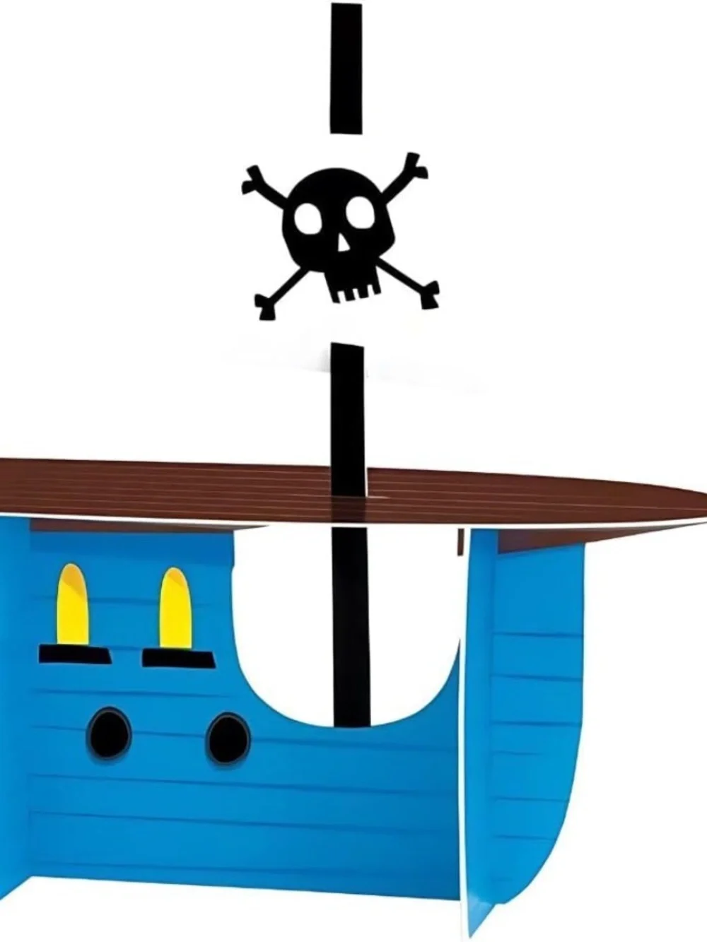 Unique Party Pirate Ship Table Decoration / Blue/Black/Yellow